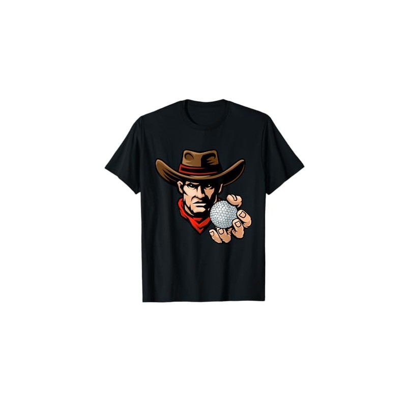 Cowboy Golf Ball Cartoon Character T-Shirt