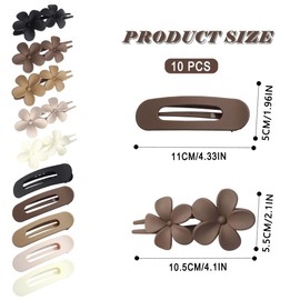 TOFBS Women's Hair Clips, Pack of 10, Curved Duckbill Hair Clips, Elegant Hair Accessory, Everyday French Hair Clips for Sports, Home, Going Out, Party (Neutrals)