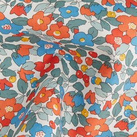 Liberty Fabrics: Betsy Berry C (Orange Blue) Tana Lawn® - Sold by The Yard
