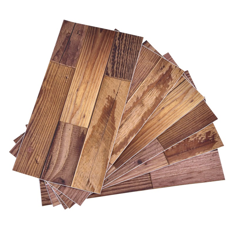 18PCS Wall Stickers Peel and Paste Wood Grain Furniture Refurbishment