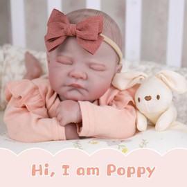 EKOKIZ Lifelike Reborn Baby Dolls, 20-Inch Realistic Baby Doll Girl Soft Cloth Body Newborn Doll with Complete Accessories for Kids Age 3+ Real Life Dolls, Lovely & Pretty Girls