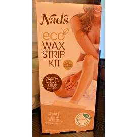 Nad's Eco Wax Strip Kit 24CT- Women Body Face & Bikini Waxing Vegan Plant Based
