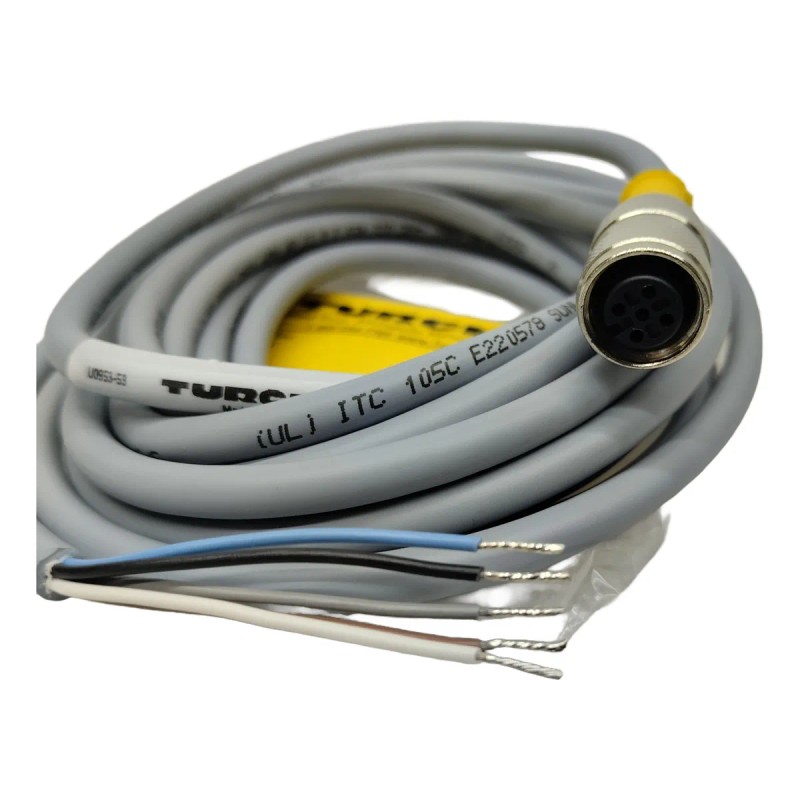 Cable Turck Turck Rk 4.5t-4/sv U0953-53 Hembra M12 5 Hilos