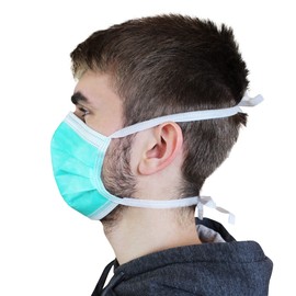 Medi-Inn+ Type IIR 3-Ply Mouth Guard 9 cm x 17.5 cm Green with Nose Clip for Tying (Pack of 50)