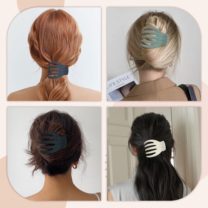 6Pcs Lay Flat Hair Claw Clips for Women French Stylish