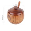 1Pc Solid Wood Spice Jar Seasoning Pot Sugar Bowl with