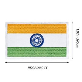 4Pcs India Indian Flag Patches, Hook and Loop Embroidered Armband Flag Tactical Patches for Backpacks Hat Clothing Jackets.