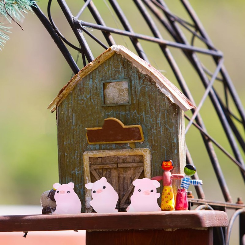 jojofuny Resin Miniature Pig Figurines - Pig Characters Mini Toy,