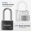 Puroma 2 Pack Keyed Padlock with 3 Keys Alike, 1.8