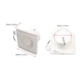 Extractor de Baño, Ventilador de Ventilación de Pared Silencioso de Alta Velocidad ABS Cuadrado de 4 Pulgadas Extractor de Aire Silencioso Ventiladores