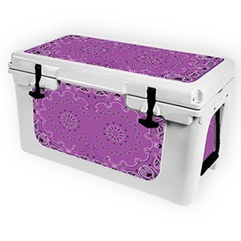 MightySkins (Cooler Not Included) Skin Compatible with RTIC 45 Cooler (2017 Model) - Purple Bandana | Protective, Durable, and Unique Vinyl Decal wrap Cover | Easy to Apply | Made in The USA