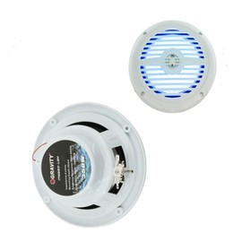 Gravity 2X MG660-LBH 6.5-inch 2-Way Marine Speakers CEA Rated 4 ohms Impedance Frequency Response 80-20 kHz Water Resistant - White Total 350 Watts Peak Power