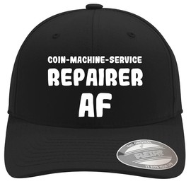 Coin-Machine-Service Repairer AF - Soft Flexfit Baseball Hat Cap, Black, Large/X-Large