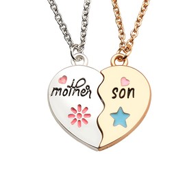 Mother Son Gifts Heart Matching Necklaces for Mom and Son, Mothers Day Christmas Gifts for Mother Mommy Son Necklace Set for 2, Son Back to School Graduation Gifts for Boys Sons