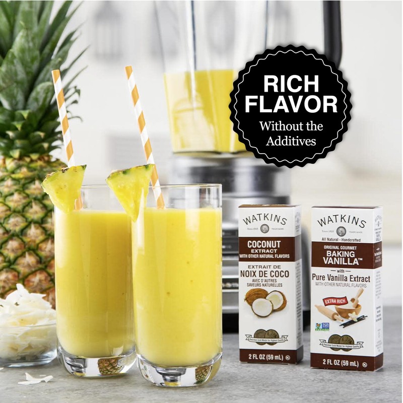 Watkins Coconut Extract with Other Natural Flavors, 2 oz. Bottles,