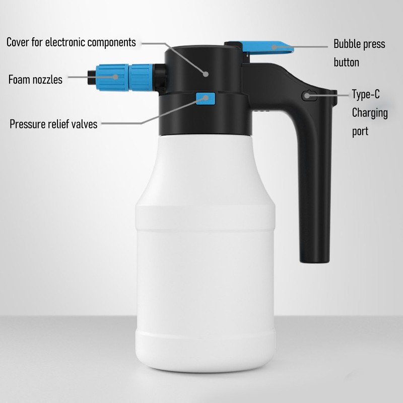 Electric Car Wash Foam Watering Can Automatic Spray Handheld High