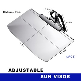 DXNQ 2PCS Sun Visor for Car, HD Anti-Glare Polarized Sunshade Extender Clip on Auto Sun Visor, Adjustable Vehicle Sun Shade Extension Protect from Sun Glare Snow Blindness UV Rays