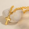 AOLIMI Chunky Gold Cross Necklace for Women 18K Gold Plated