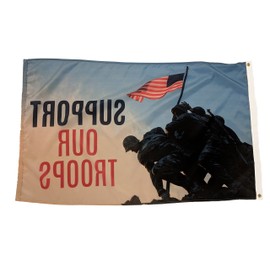 FlagSource Support Our Troops Nylon Decorative Flag, Made in The USA, 3x5'