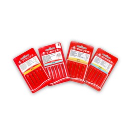 Singer Set of 4 Packs of 5 Needles for Sewing Universal Cotton and Dot (Stretch) Thickness 80/12 and 90/14 130/705