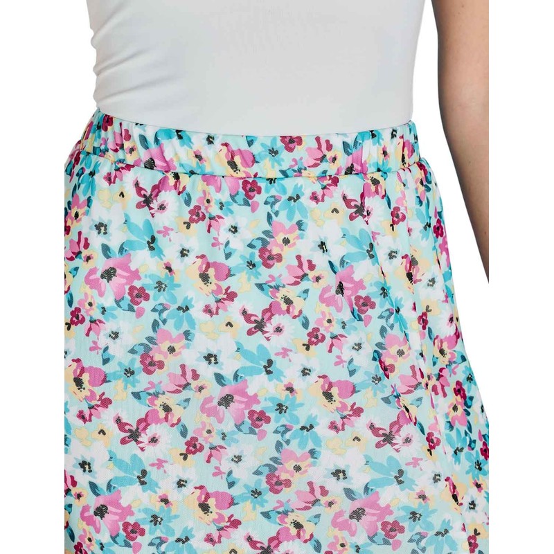 Amber Ladies Printed Mesh Lined Skirt with Split Elasticated Waist