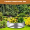 Raynesys 60 Inch Round Galvanized Fire Pit Ring, Silver Round