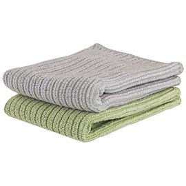 Macosa SP1121 Set of 2 High-Quality Washing & Polishing Cloths Microfibre Various Colours Cleaning Cloth Cleaning Cloth Washing Cloth Absorbent and Washable (Beige/Green)