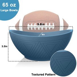 BUSOKIP 65 OZ Wheta Straw Bowls Set - Unbreakable Large Salad Bowl 4 PCS, Large Capacity Kitchen Bowls Microwave & Dishwasher Safe Serving Bowl for Salad, Popcorn, Chip (Blue)