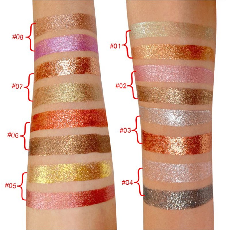 Holzsammlung 8 Pieces 16 Colours Liquid Glitter Eyeshadow Set Metallic