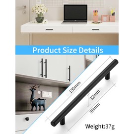 10 PCS Kitchen Cabinet Handles, Modern Furniture Drawer Pulls, Alloy Drawer Handles with Screw, Circular Handles, Bedroom Drawer Knobs, Wardrobe Door Handles, 96mm Hole Heavy Duty Solid Pulls (GL)