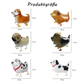 Pack of 6 Walking Animal Foil Balloons, Animals, Walking Animal Balloons, Walking Dog Balloons, Dog Helium Balloons, Helium Balloons Animals for Dogs Birthday