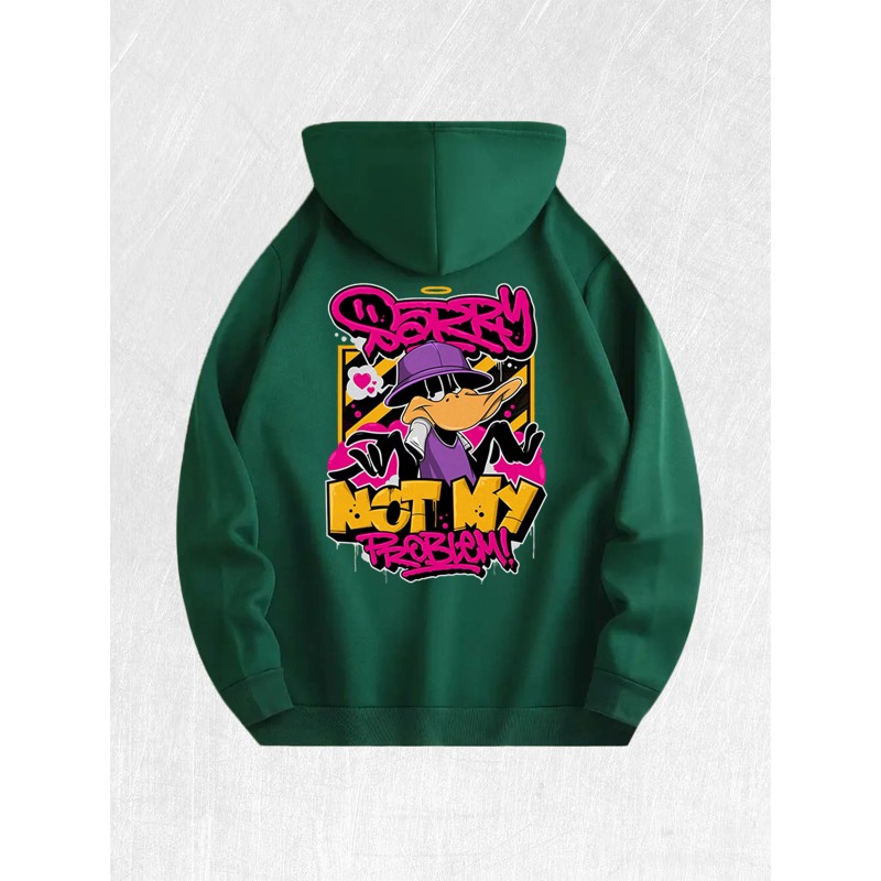 Daffy Duck Graffiti Graphic Hoodie 100% Cotton US Warehouse 7