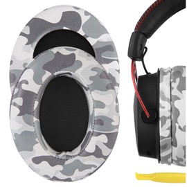 Geekria QuickFit Extra Thick Replacement Ear Pads for HyperX Cloud III, Cloud 3, Cloud II, 2, Mix, Alpha, Cloud Flight, Stinger, Revolver S Headphones, Ear Pads, Repair Parts (Camo)