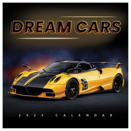 TF PUBLISHING 2025 Dream Cars Wall Calendar | Large Grids for Appointments and Scheduling | Vertical Monthly Wall Calendar 2025 | Home and Office Organization | Premium Gloss Paper | 12"x12”