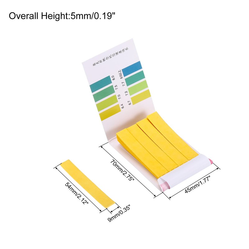 PATIKIL 4pcs PH Test Strips 6.4-8.0, 80 Indicator Papers, Litmus