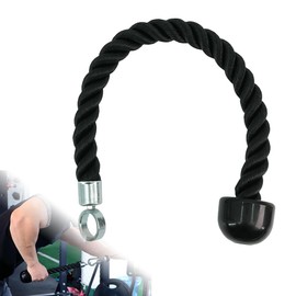 ciciment Nylon Triceps Rope, Lat Pull Down Rope with Single Handle, Steel Buckle, Bicep Pull Cable Workout Rope for Gym Fitness Cable Machine Attachment Exercise, 60cm