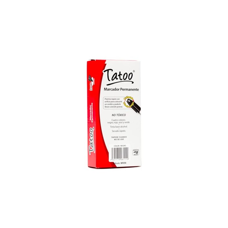 Baco | Marcador Permanente Tatoo Punto Fino Negro - Caja