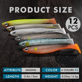 TRUSCEND Fishing Lures for Bass Trout Swimbaits Soft Fishing Baits Freshwater Saltwater Jigging Bass