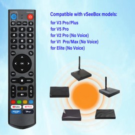 V3 Pro Voice Remote Control Replacement for VSeeBox V5/ V3/ V2/ V1 Pro，V3 Plus，V1 Max/Elite Models