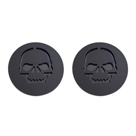 Skull Badge Emblem, Custom 3D Exterior Automotive Accessories, Universal for Jeep Chevy Ram Toyota GMC 2.3'' Black (Set of 2)