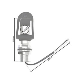 Matel Service Holder Rotating Beacon Attachment Tube for Screwing On Rotating Warning Light Diameter 24 mm