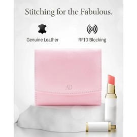 Access Denied Leather Wallets For Women - Trifold Womens Wallet With Coin Purse RFID Blocking - Pink