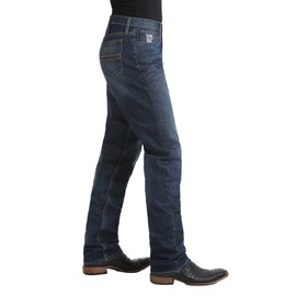 Cinch Men's Silver Label Dark Wash Mid Rise Slim Straight Performance Jeans Dark Stone 31W x 38L
