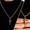 ALEXCRAFT Gold Plated Cross Necklace for Men Gold Cross Necklaces