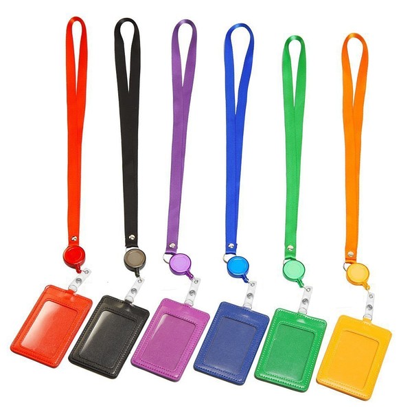 6 PCS ID Badge Card Holder, Name Badge Holder with
