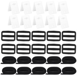 BOXOB 30pcs Pool Solar Cover Reel Attachment Kit, Including 10 Straps & Clips & Buckles Universal Inground Above Ground Pool Cover Roller Solar Blanket Straps Kit