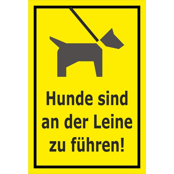 Melis-Folienwerkstatt Sign Dogs are on a Lead Lead 15 x