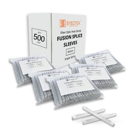 Fiber Optic Fusion Splice Sleeves 60mm x 2.6mm – 500 Pcs Bulk Heat Shrink Protectors for Fusion Splicer – Commercial-Grade Preshrunk PE & EVA Tubes with Stainless Steel Pin