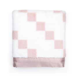 Little Giraffe Baby Blanket - Luxe Soft Blanket with Satin Trim - Baby Stroller Blanket - Newborn Baby Essentials & Baby Gifts - 29"x35" - Stairway Dusty Pink