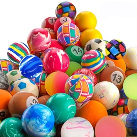 Chochkees Multicolor Super High Bouncy Balls, Colorful Rubber Bouncing Balls, Toy Fillers for Birthdays, 1" in Balls (27mm) (100-Pack)
